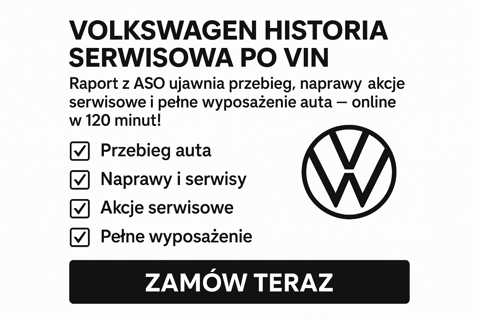 Historia serwisowa Volkswagen po numerze VIN