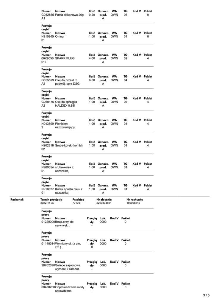 Historia serwisowa Cupra raport pdf