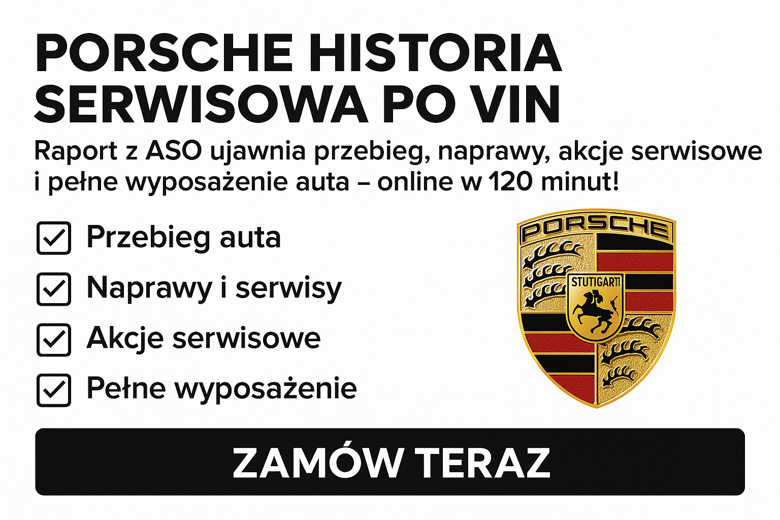 Historia serwisowa Porsche po numerze VIN