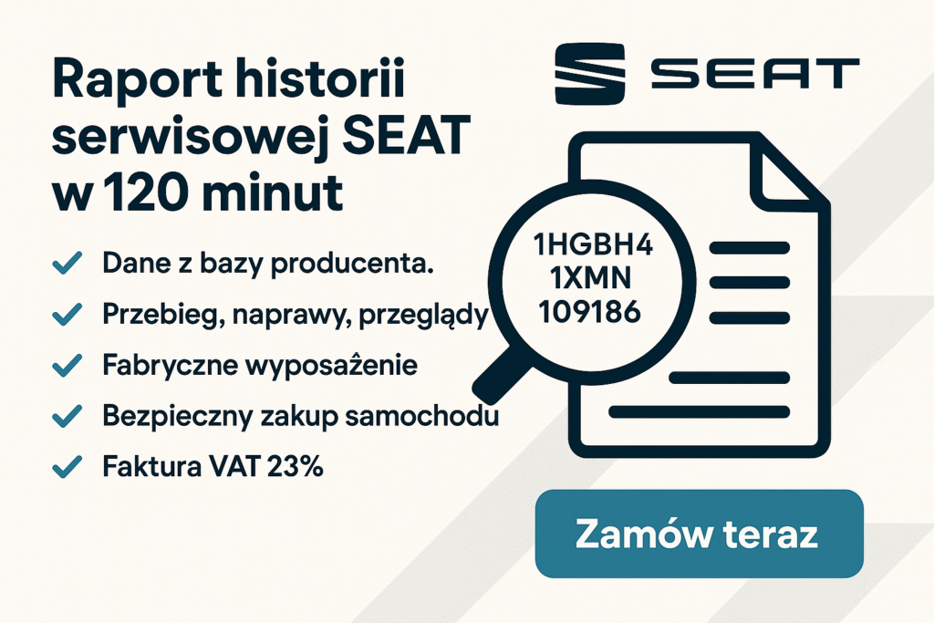 Historia serwisowa Seat po numerze VIN