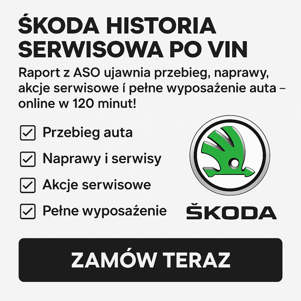 Historia serwisowa Skoda po numerze VIN
