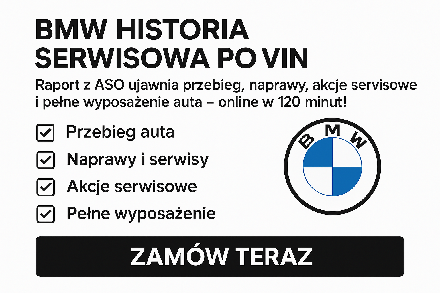Historia serwisowa BMW po numerze VIN