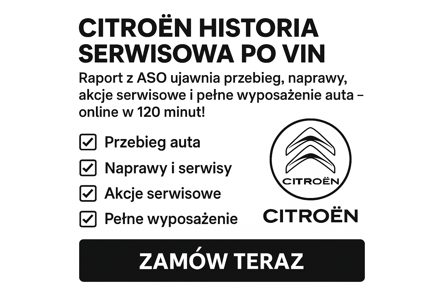 Historia serwisowa Citroen po numerze VIN