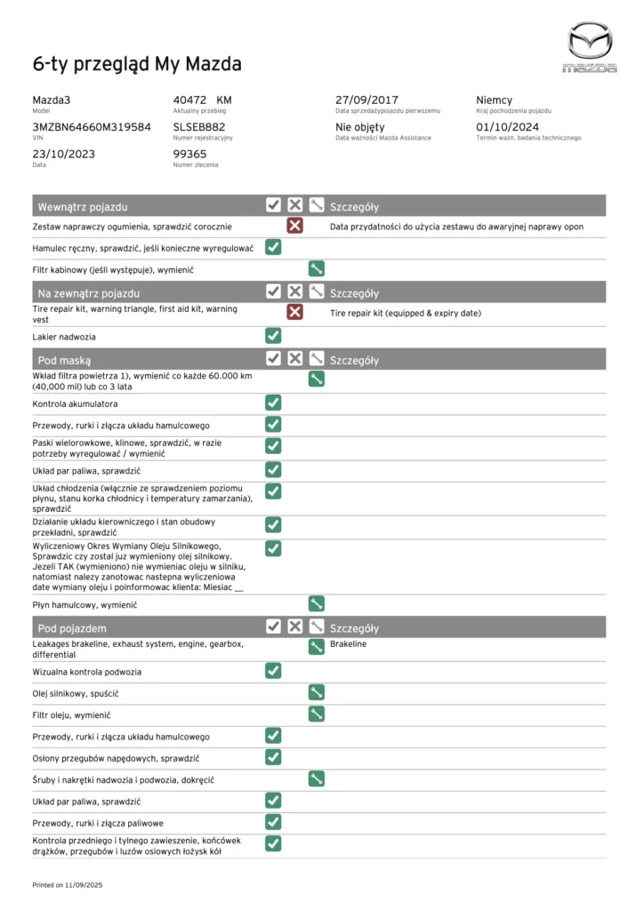 Mazda historia serwisowa ASO – przeglądy i naprawy online