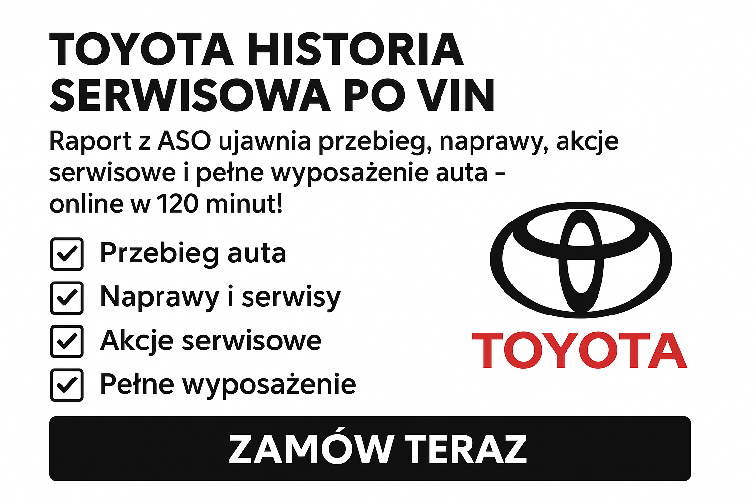 Historia serwisowa Toyota po numerze VIN
